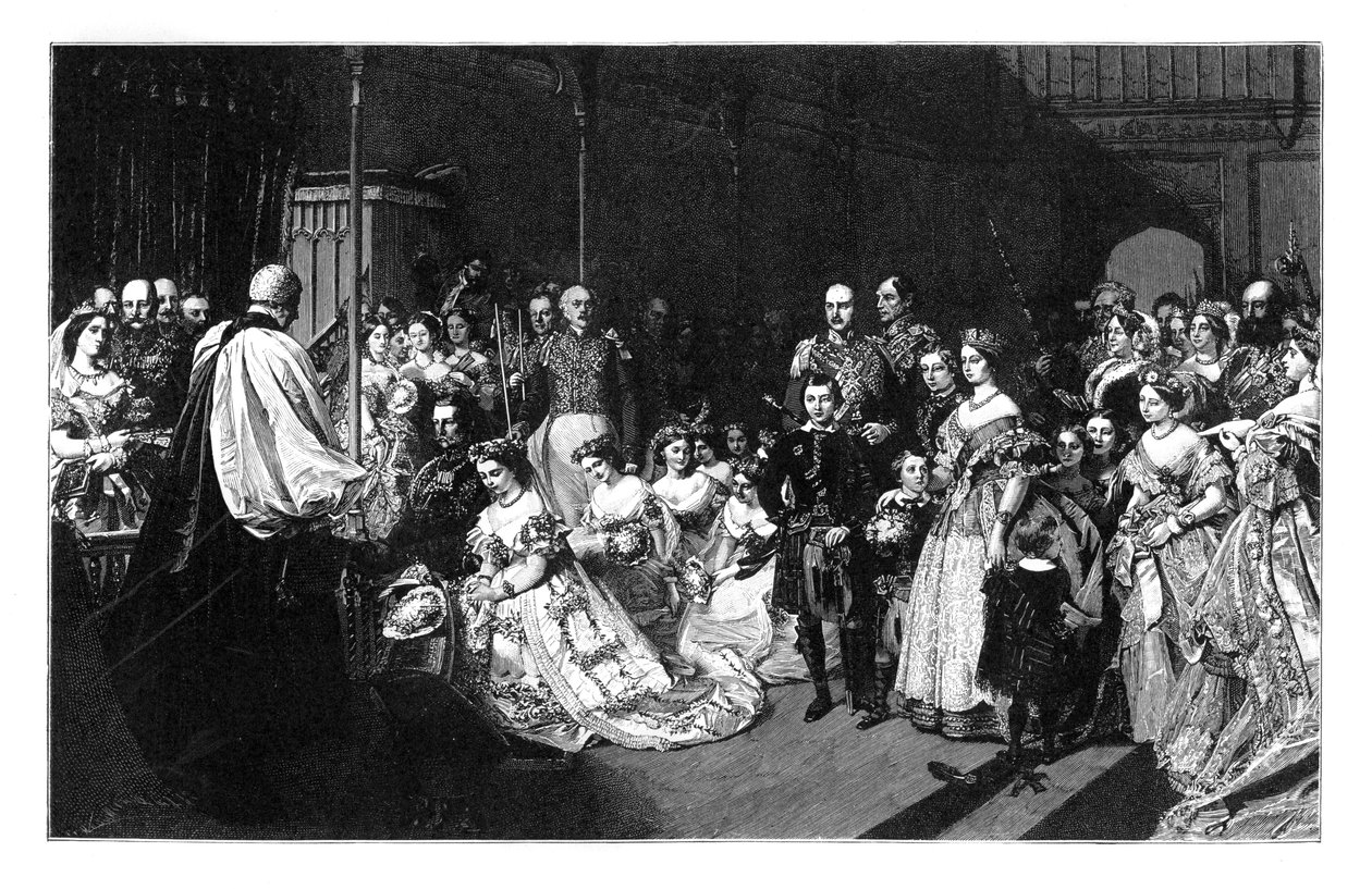 Ægteskab mellem kongeprinsessen og kejser Frederik III, 25. januar 1858, c1888 af Unbekannt