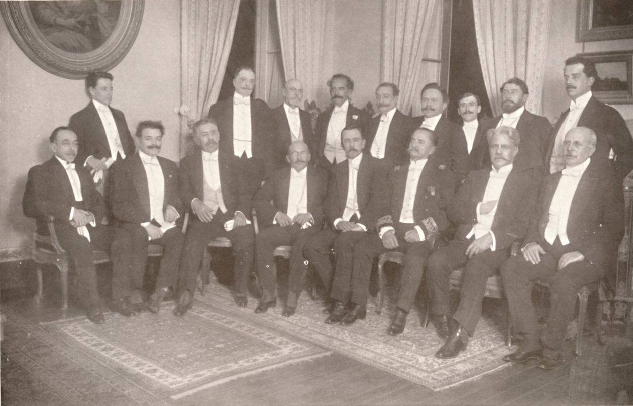 Marskal Hermes da Fonseca med sine statssekretærer og rådgivere, 1914 af Unbekannt