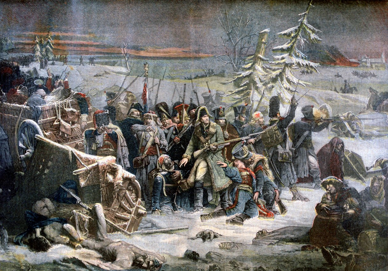 Marshall Ney under tilbagetoget fra Rusland, 1812 1894 af Unbekannt