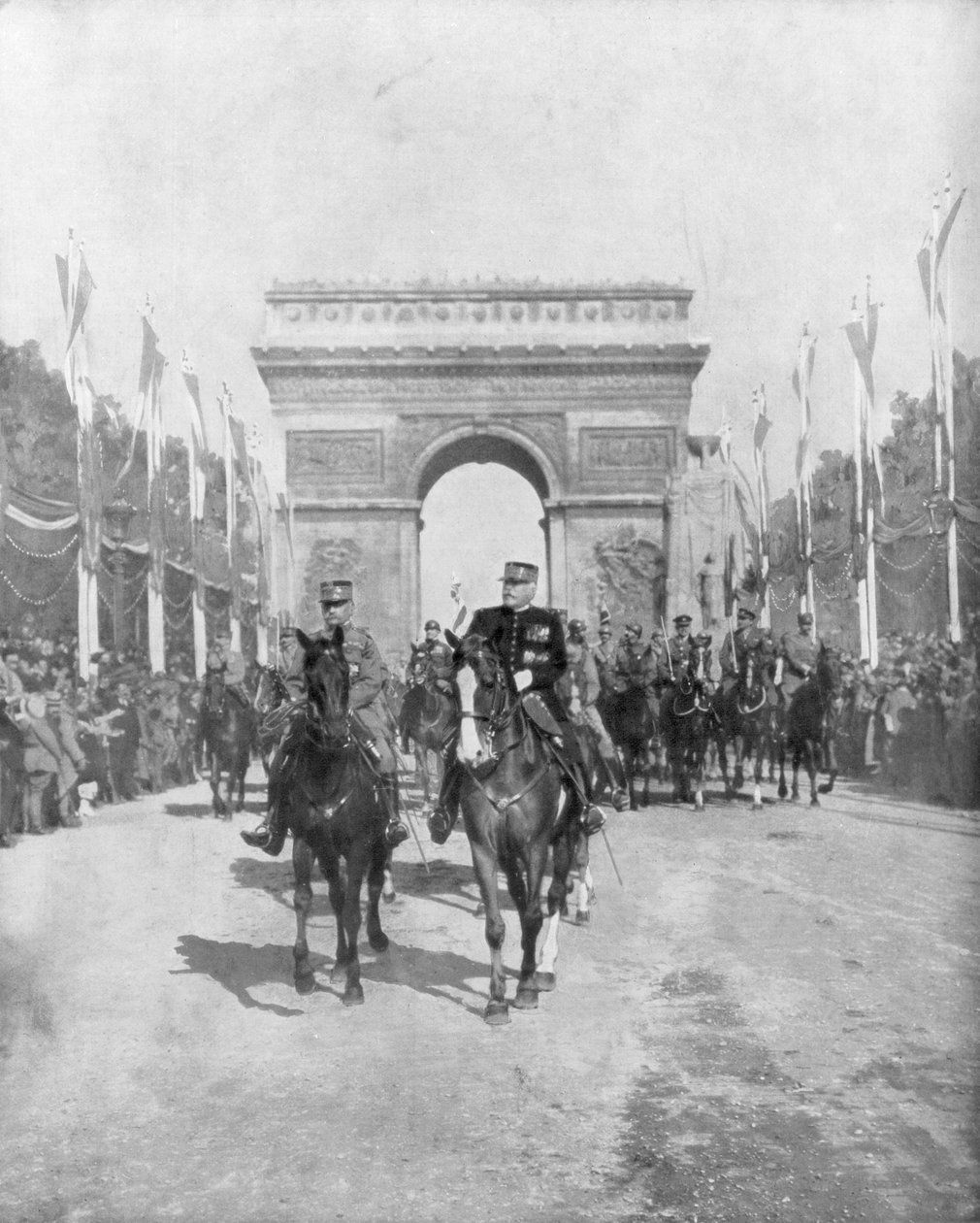 Marshals Foch og Joffre under den store sejrsparade, Paris, Frankrig, 14. juli 1919 af Unbekannt