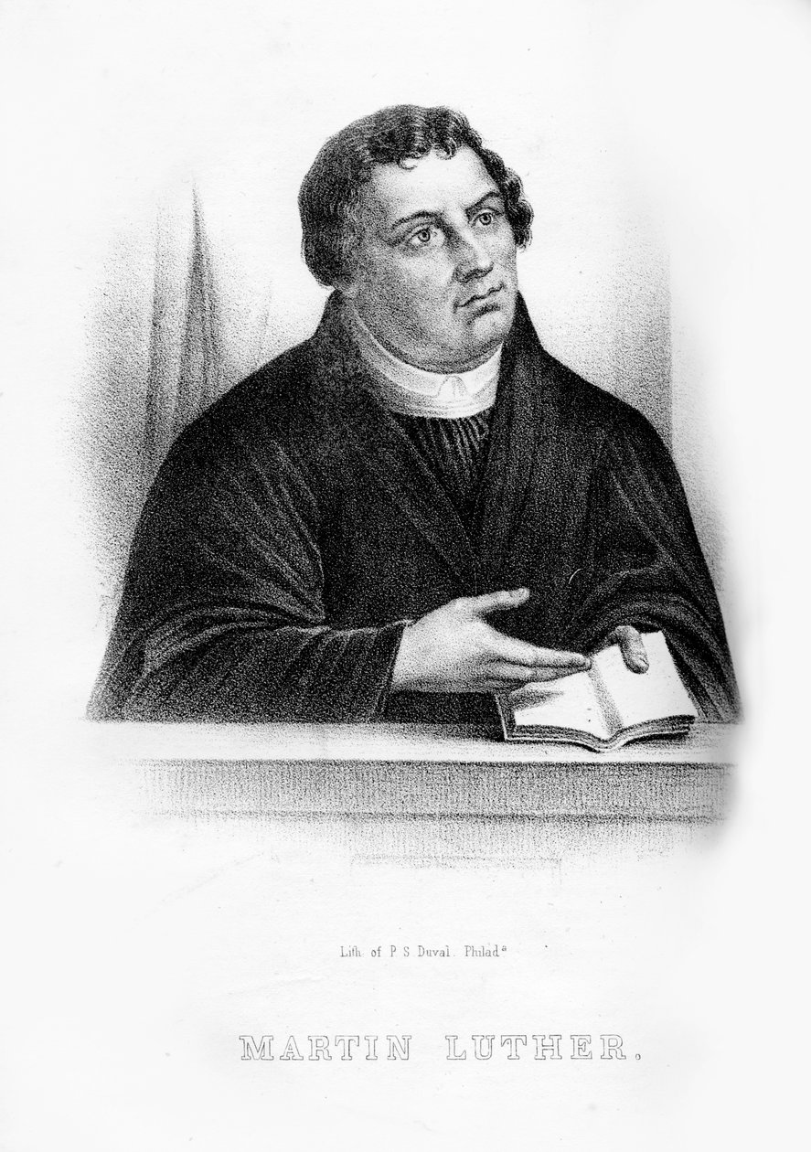 Martin Luther, tysk teolog, augustinermunk og kirkelig reformator, 1854 af Unbekannt