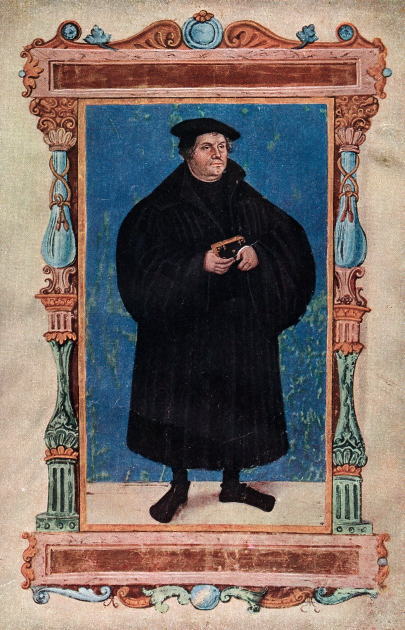 Martin Luther, tysk teolog og augustinermunk, 1800-tallet af Unbekannt