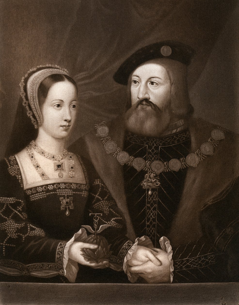 Mary Tudor og Charles Brandon, hertug af Suffolk, 1515, 1902 af Unbekannt