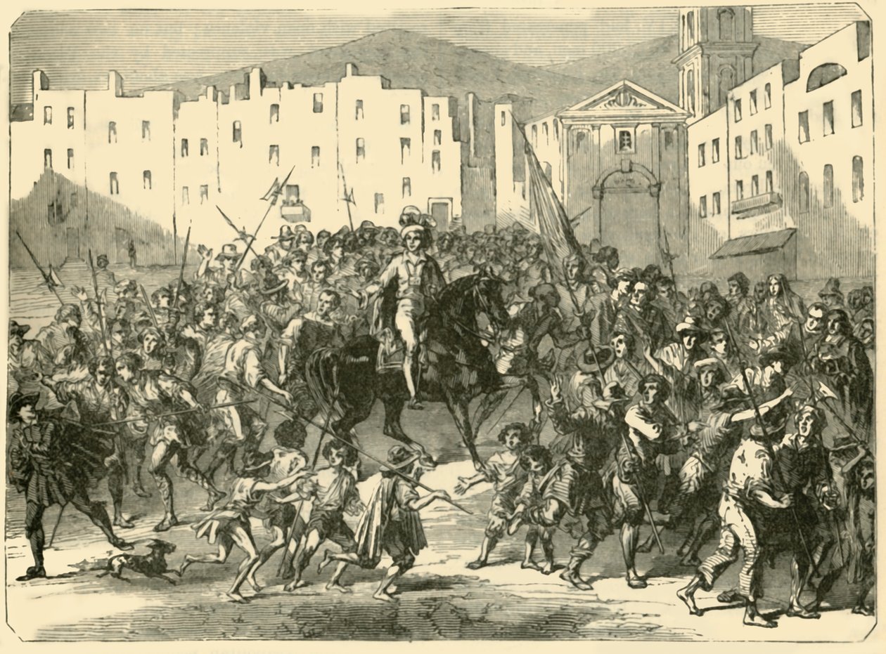 Masaniello Haranguing the Populace of Napoli, 7. juli 1647, 1890. af Unbekannt