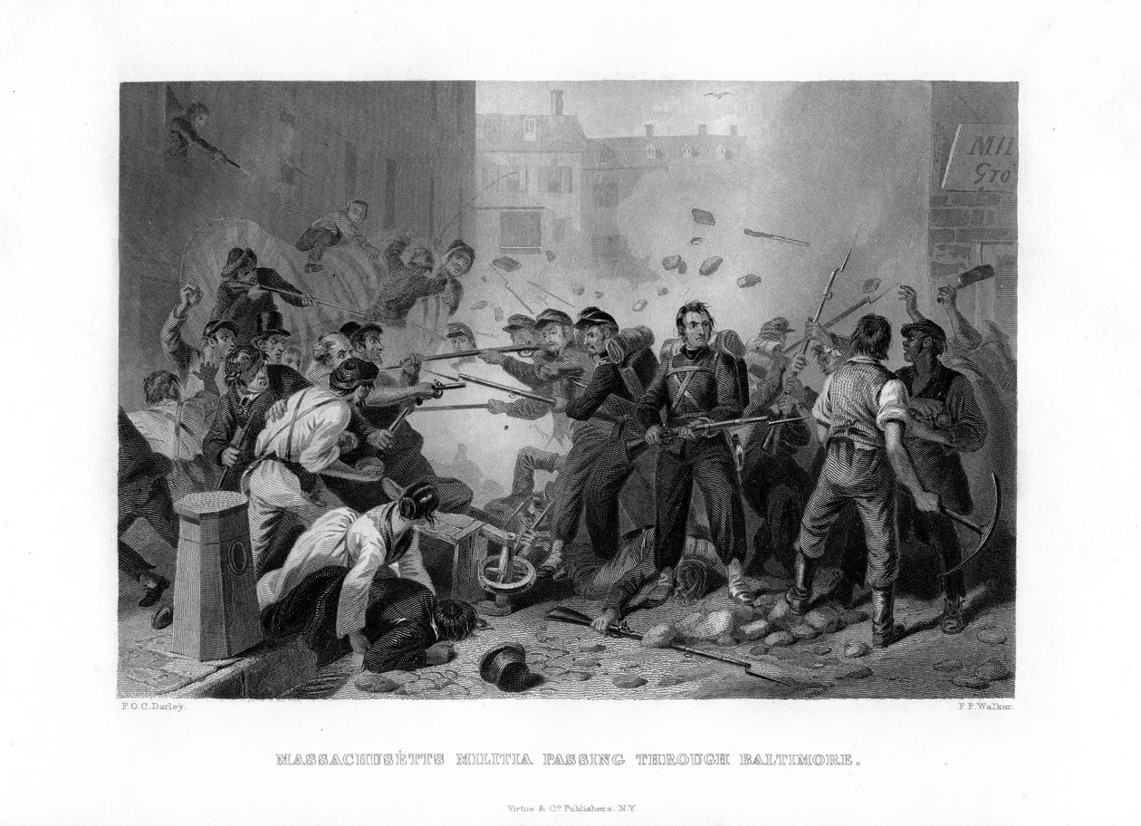 Massachusetts milits passerer gennem Baltimore, 1861 1862-1867 af Unbekannt
