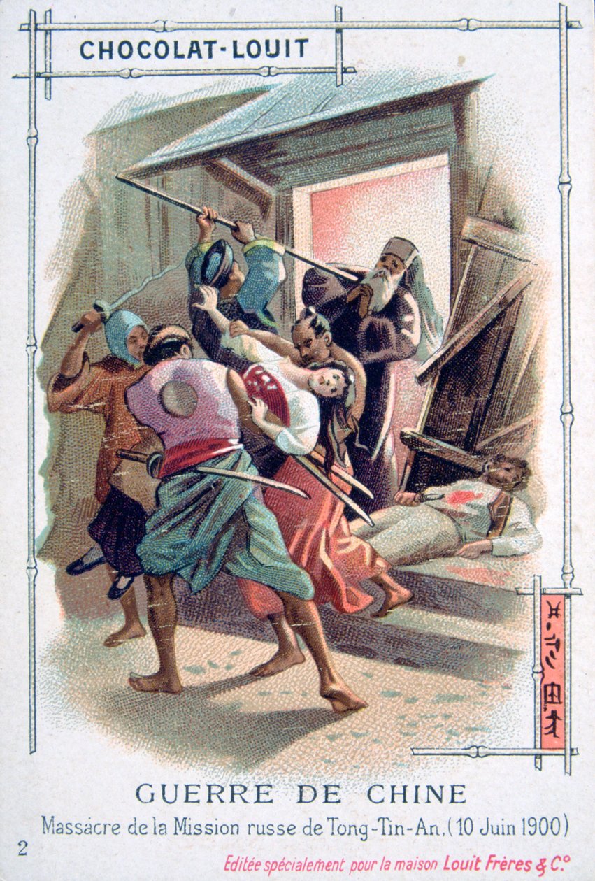 Massakre i den russiske mission Tong-Tin-An, Boxer Rebellion, Kina, 10. juni 1900 af Unbekannt
