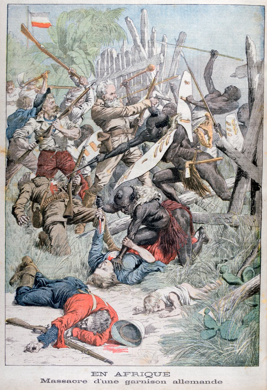 Massakren på en tysk garnison i Damaraland, Sydvestafrika, 1903 af Unbekannt