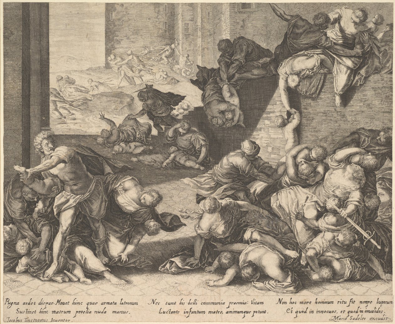 Massacre of the Innocents, reduceret og omvendt kopi efter Aegidius Sadeler, 16001629. af Unbekannt