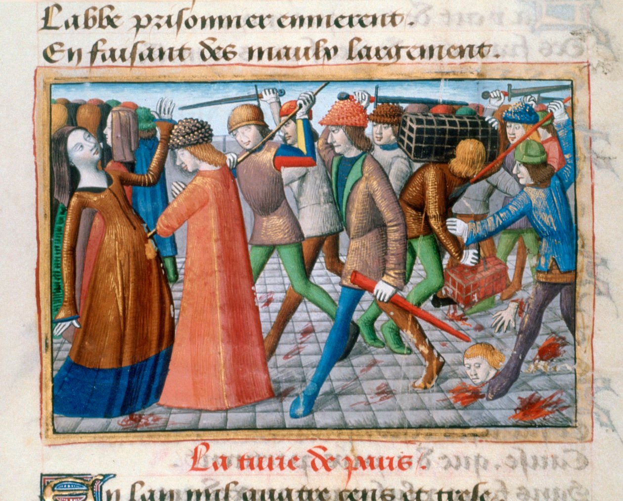 Massakren på indbyggerne i Paris, maj 1413, 1484 af Unbekannt