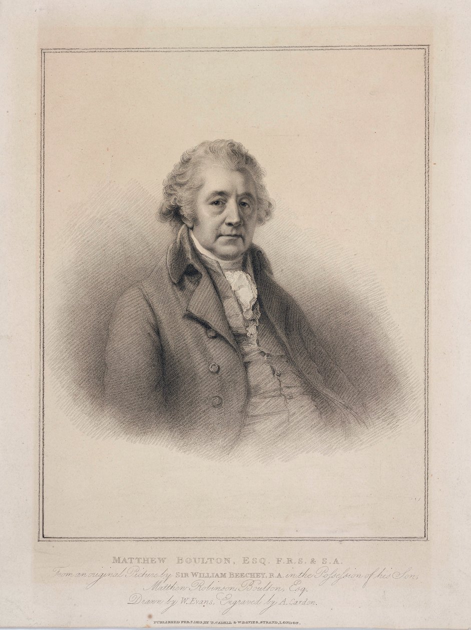 Matthew Boulton, engelsk ingeniør og industrimand, c 1801 af Unbekannt