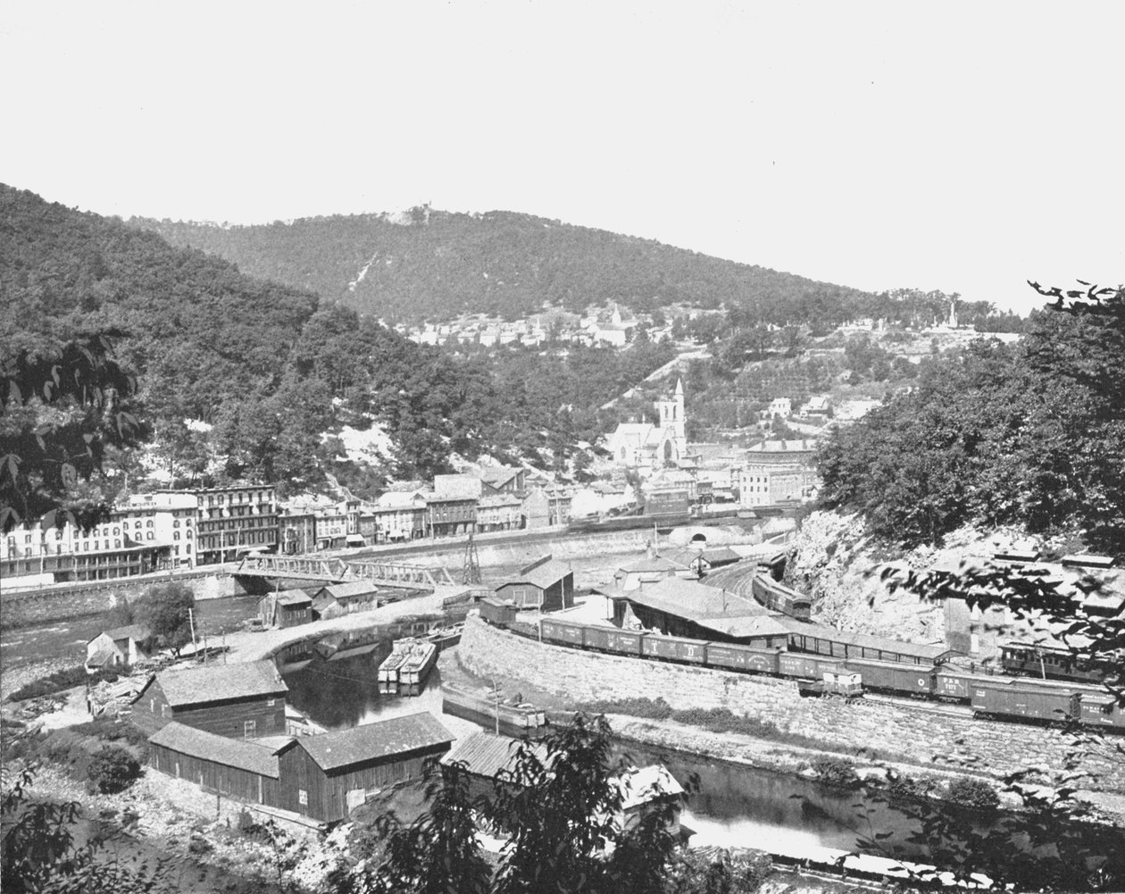 Mauch Chunk, Pennsylvania, viser Mount Pisgah, USA, c1900. af Unbekannt