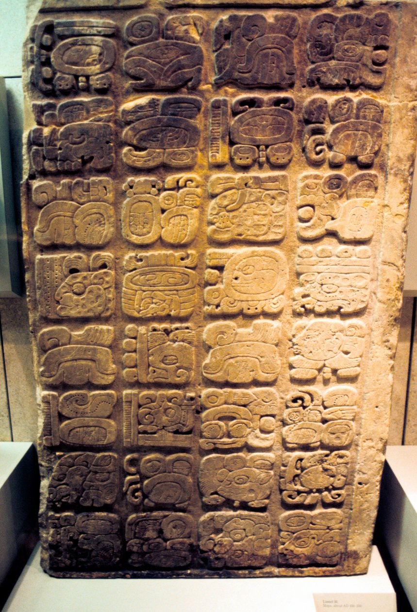 Maya-overligger viser de ni generationer af herskere ved Yaxchilan, 450-550 af Unbekannt