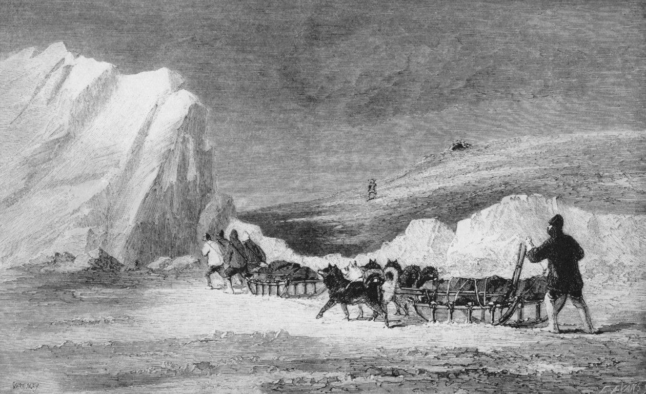 McLintocks Search Party finder en af Franklins Cairns ved Cape Herschel, c 1859, 1928 af Unbekannt