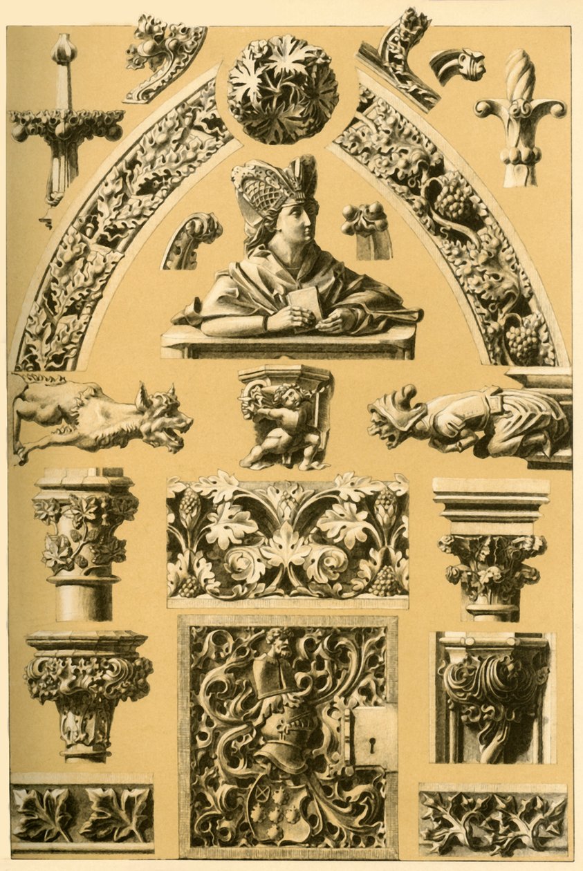 Middelalderlig arkitektonisk ornament og skulptur, 1898. af Unbekannt