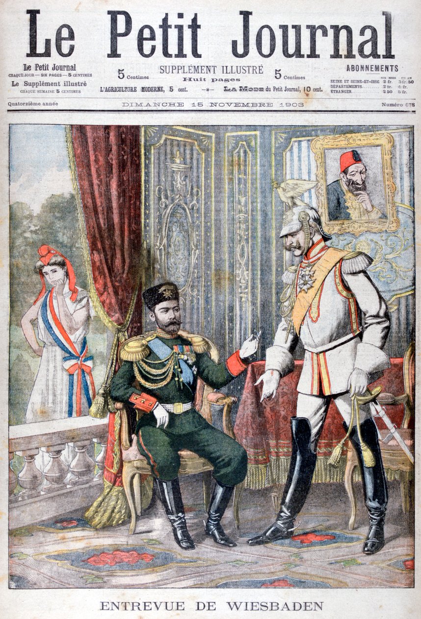 Møde mellem zar Nicholas II og kejser Wilhelm II, Wiesbaden, Tyskland, 1903 af Unbekannt