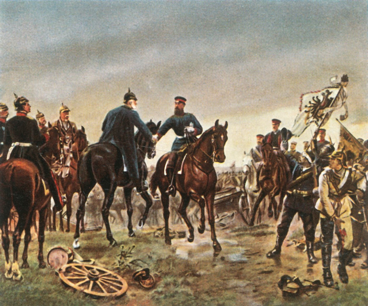 Møde mellem kong Wilhelm I og kronprins Friedrich Wilhelm i...Königgrätz, 3. juli 1866, 1936. af Unbekannt