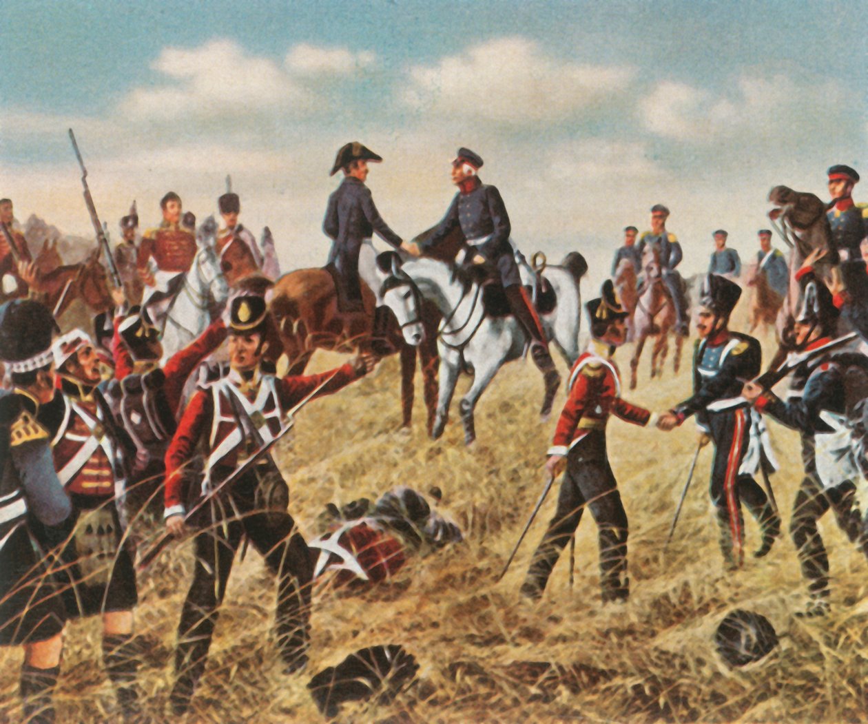 Møde mellem Wellington og Blücher i Waterloo, 18. juni 1815, 1936. af Unbekannt