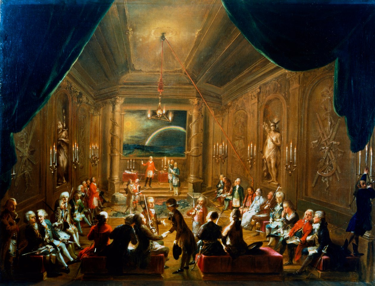 Møde i Frimurerlogen, Wien, 1700-tallet af Unbekannt