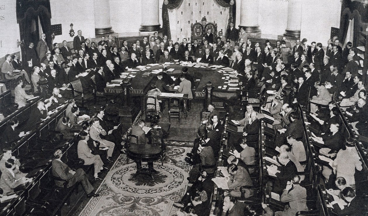 Møde mellem SDN eller Folkeforbundet den 10/06/1929 i senatpaladset i Madrid, Spanien af Unbekannt