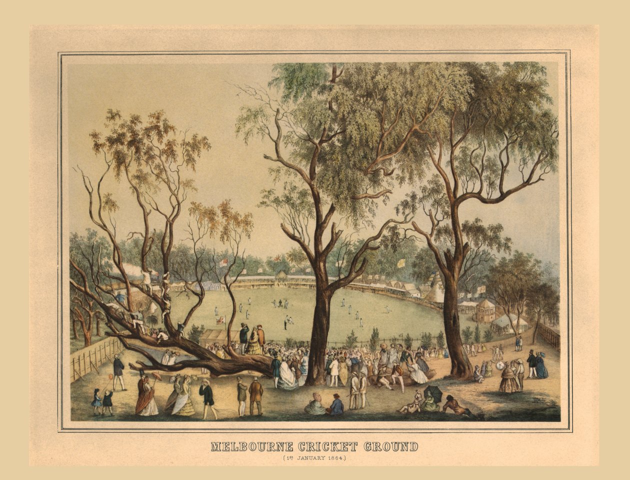 Melbourne Cricket Ground, 1. januar 1864. af Unbekannt