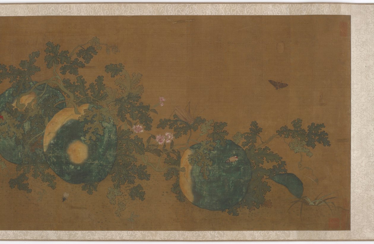 Melonvinstokke, blomster og insekter, 1368-1644. af Unbekannt