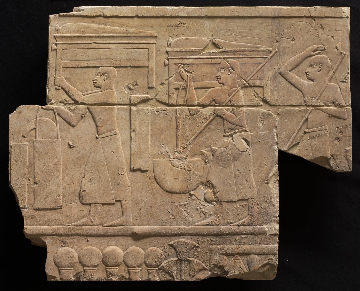 Mænd, der bærer gravudstyr, 667-647 f.Kr. af Unbekannt