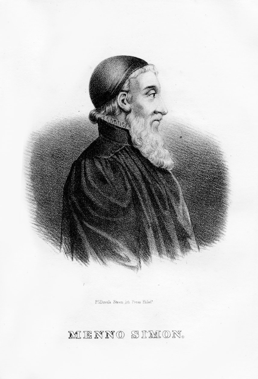 Menno Simons, hollandsk anabaptistisk religiøs leder, 1854 af Unbekannt