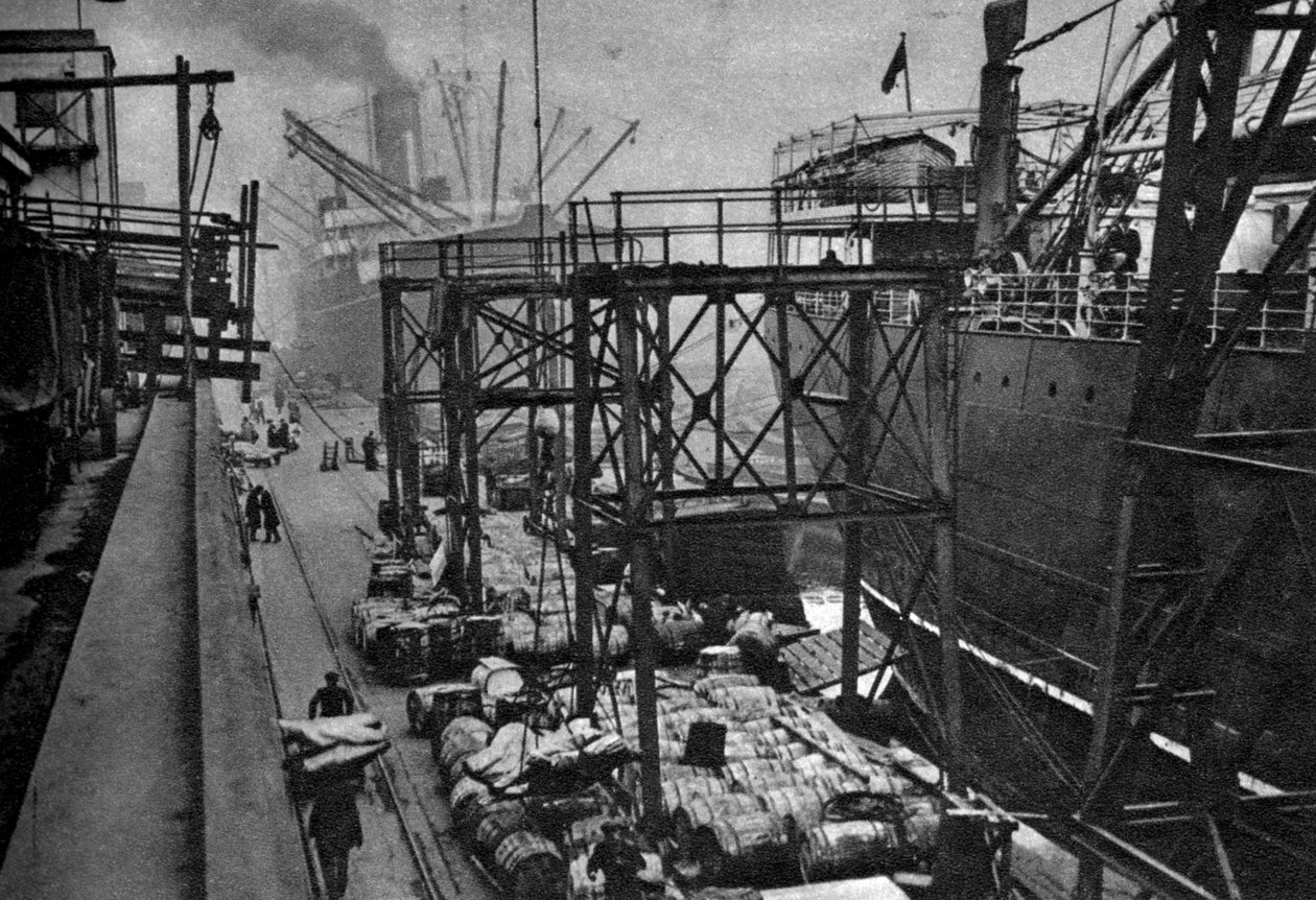 Handelsskibe i Royal Albert Dock, London, 1926-1927 af Unbekannt