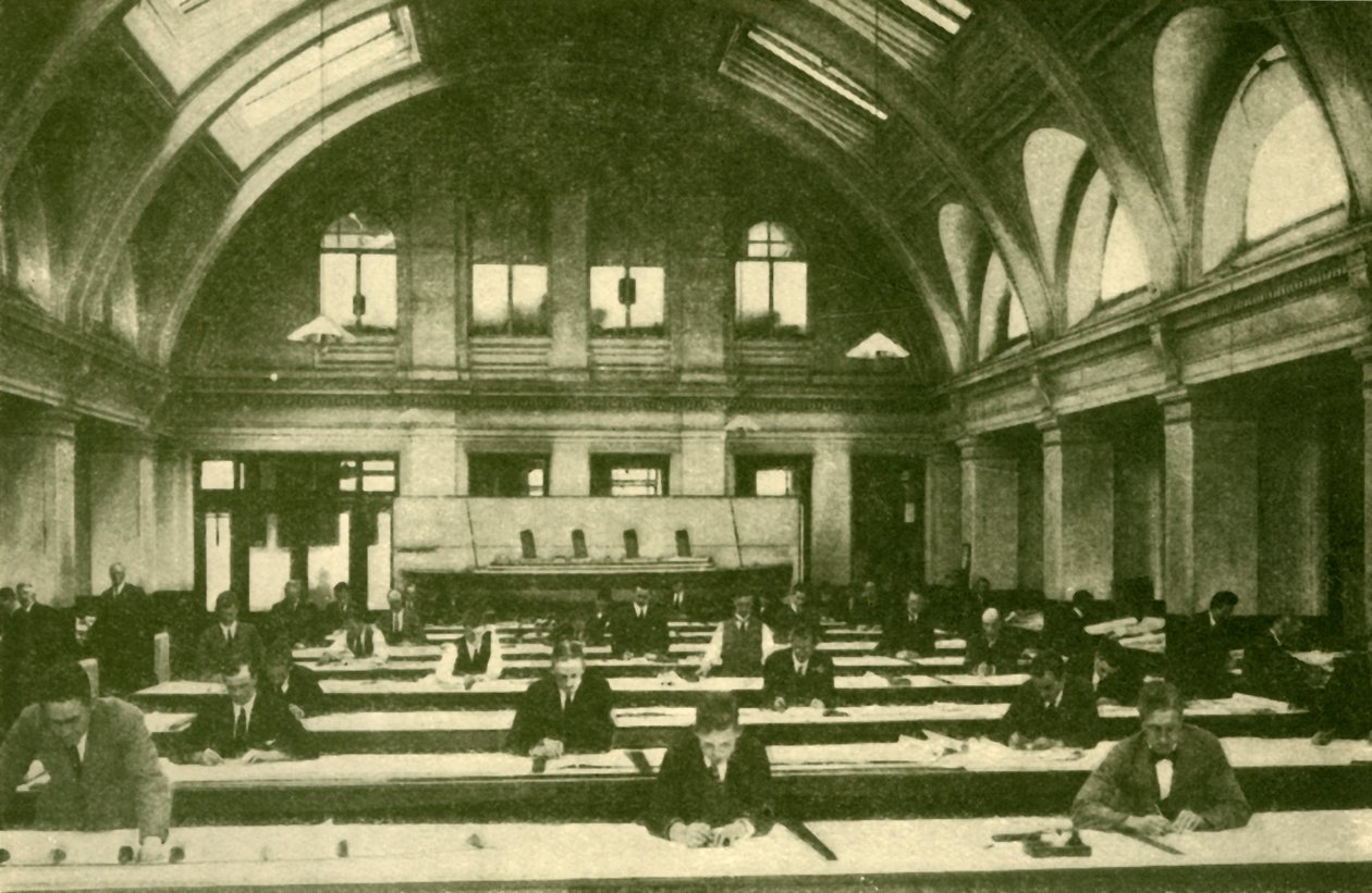 Mrs. Harland & Wolffs Tegnekontor, Belfast, c1930. af Unbekannt