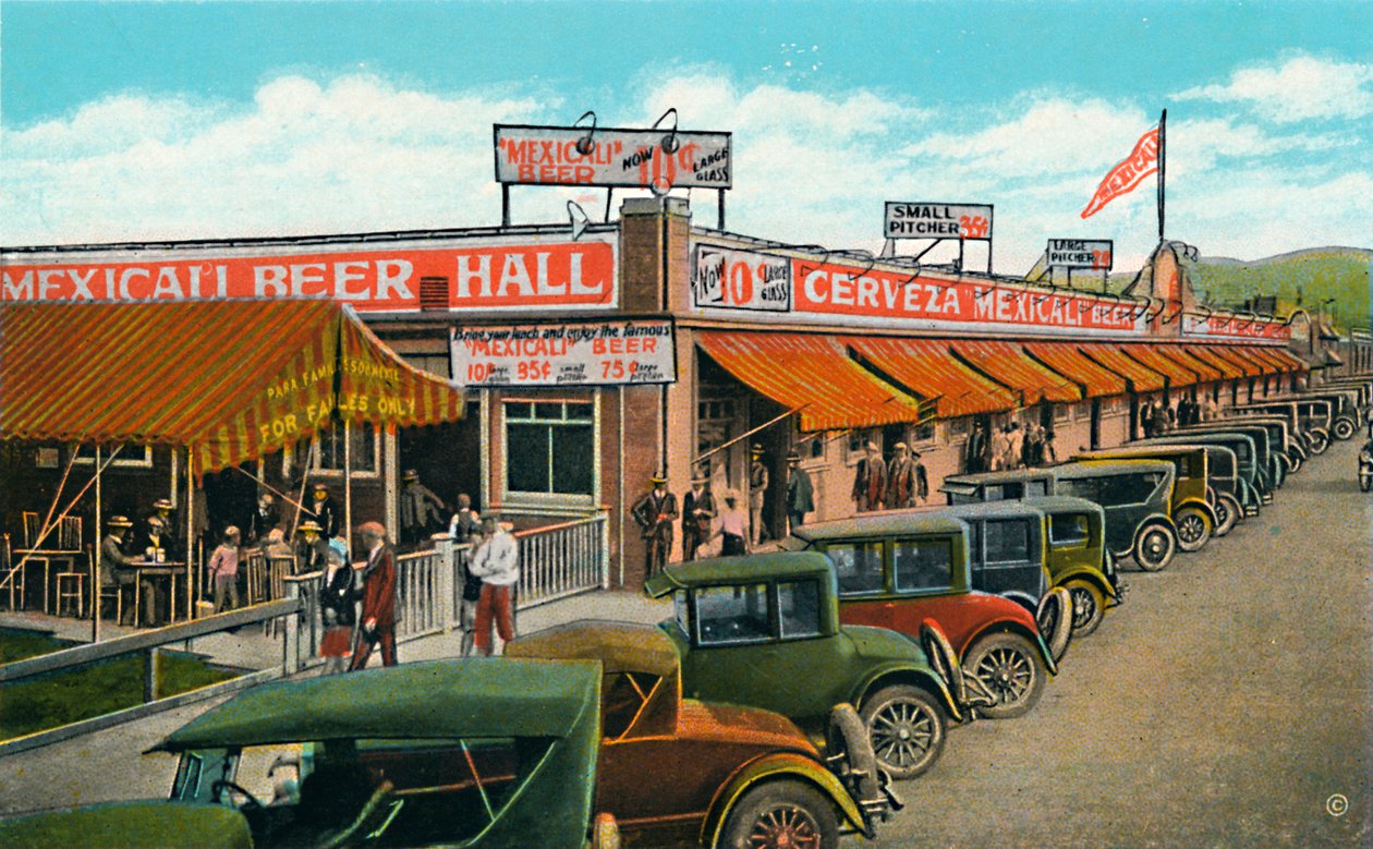 Mexicali Beer Hall, The Longest Bar in the World, c1939 af Unbekannt