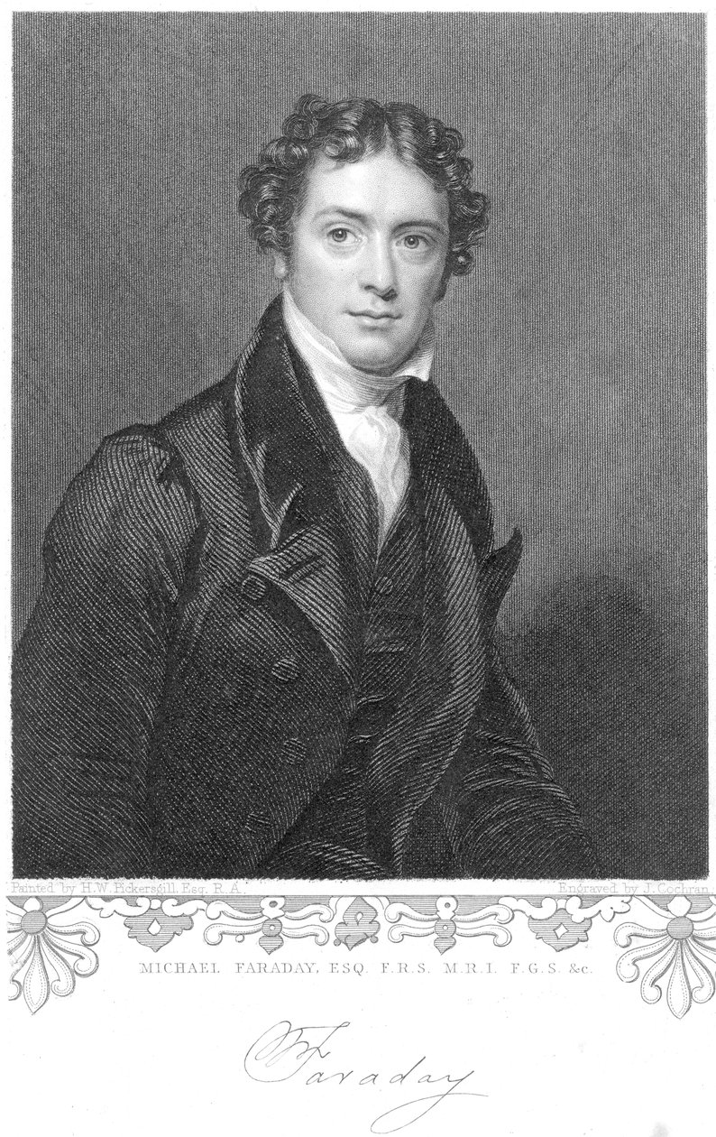 Michael Faraday, engelsk kemiker og fysiker, 1800-tallet af Unbekannt