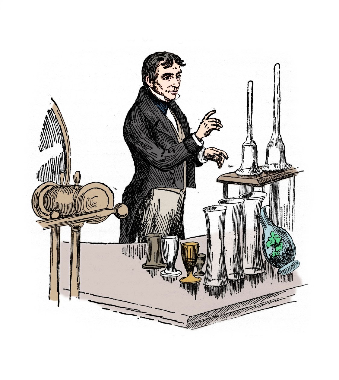 Michael Faraday forelæser ved Royal Institution, London, 1835 20. århundrede. af Unbekannt