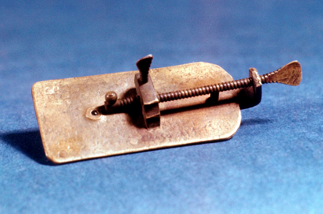Mikroskop af Anton Van Leeuwenhoek, hollandsk, c1670 af Unbekannt
