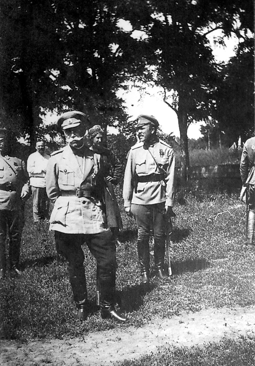 Mikhail Alekseyev, øverstkommanderende for den frivillige hær, nær Ekaterinodar, Rusland, 1918 af Unbekannt