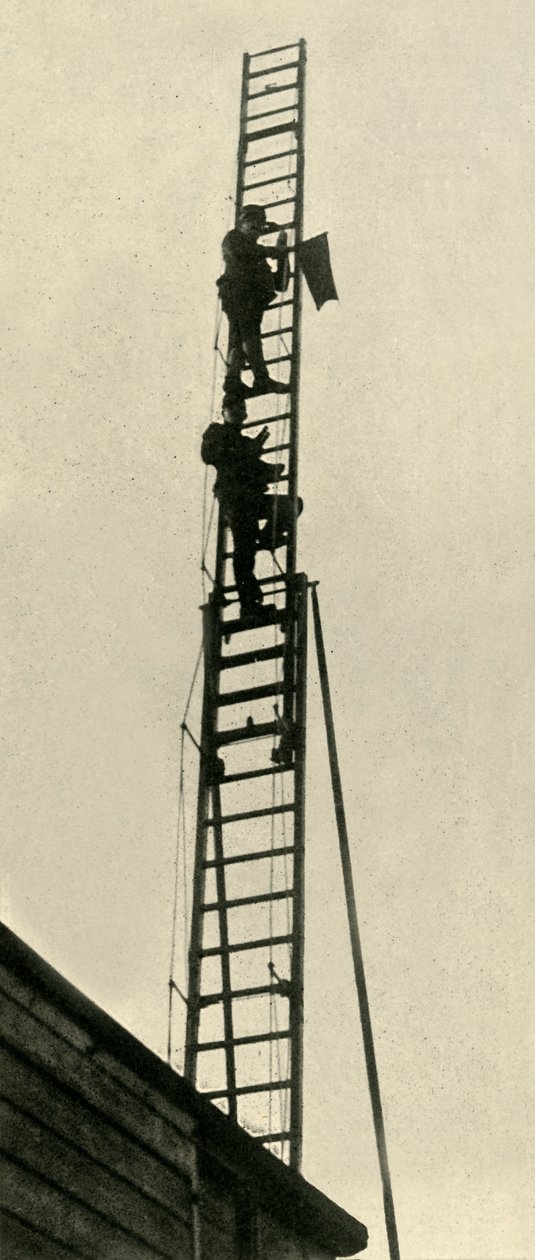 Militære observatører på jernbanen, Første Verdenskrig, 1914, c1920. af Unbekannt