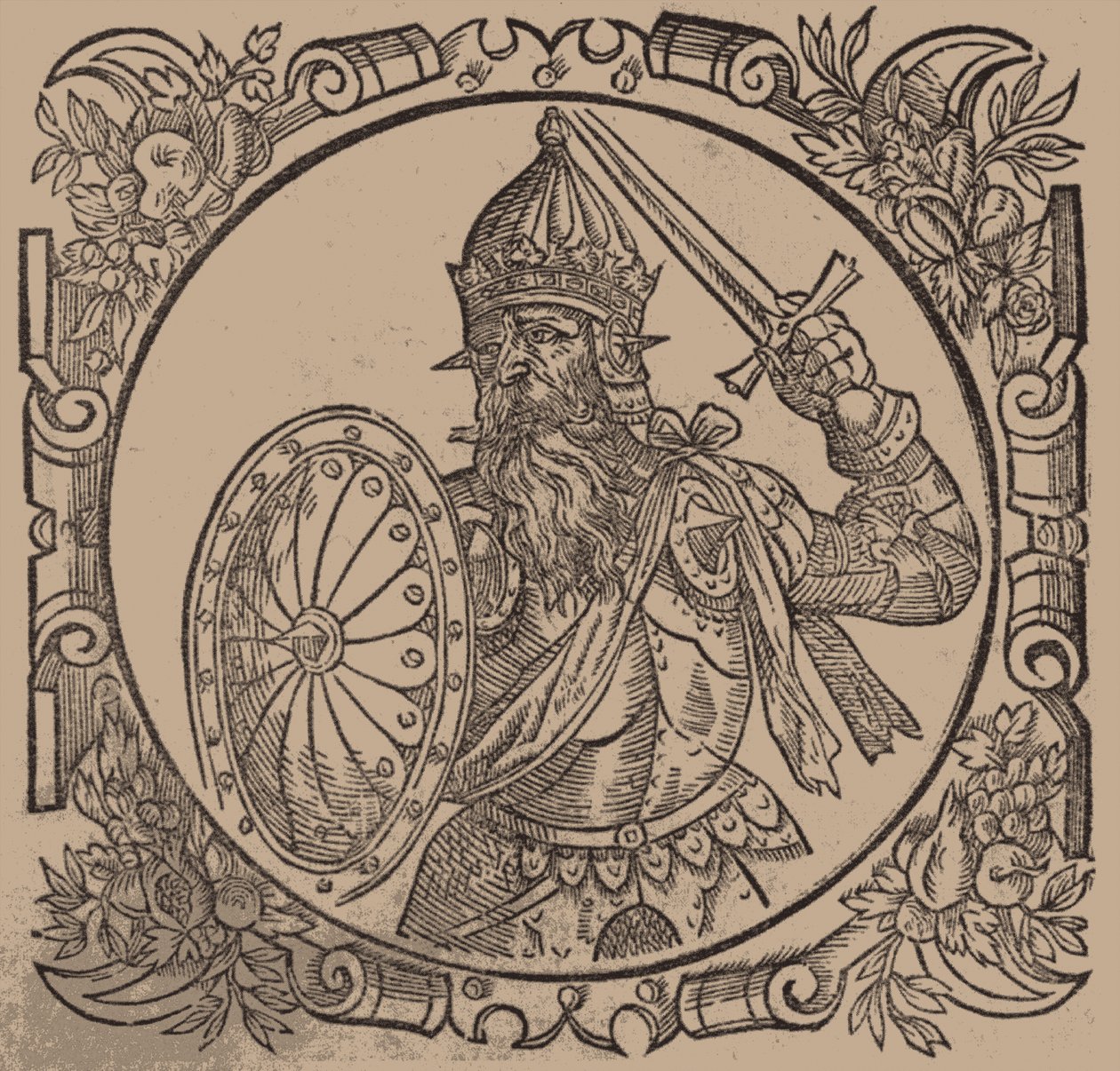 Mindaugas, konge af Litauen Fra: Sarmatiae Europeae descriprio... af A. Guagnini, 1578 af Unbekannt