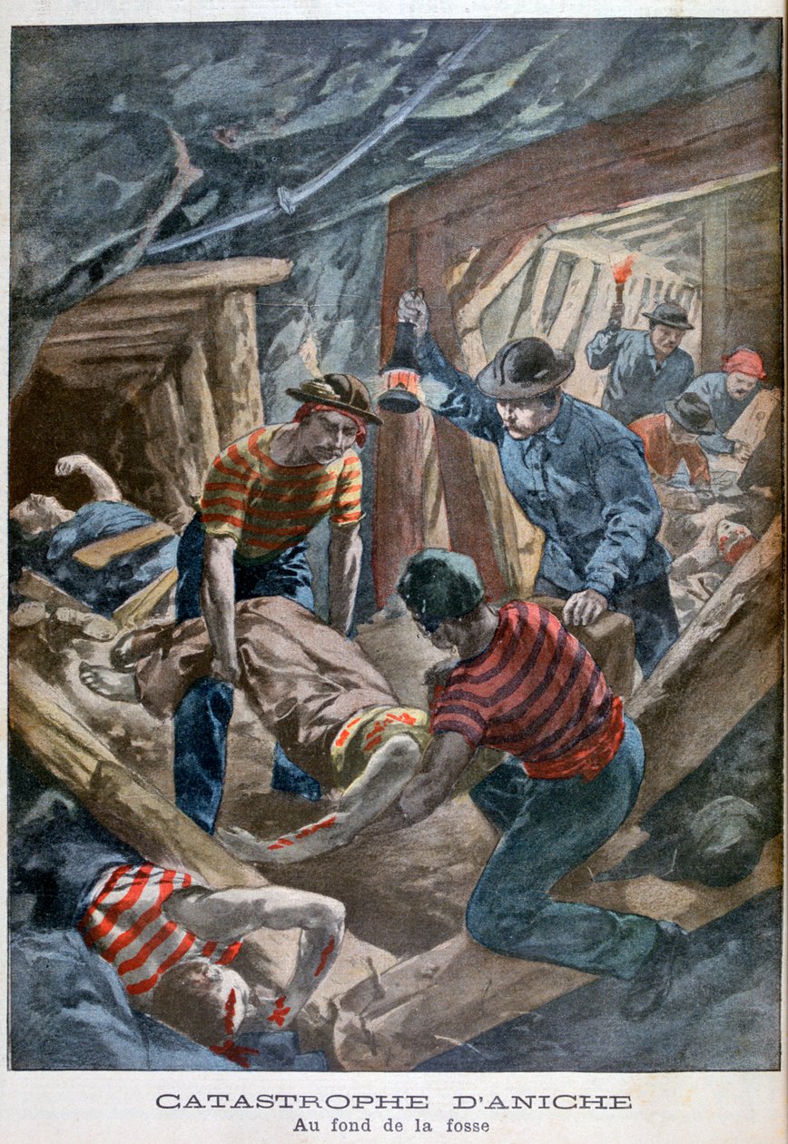 Mine kollaps, Aniche, Frankrig, 1900 af Unbekannt