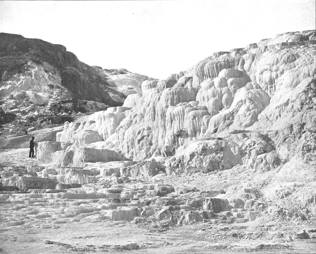 Minerva Terrace, Yellowstone Park, USA, c1900. af Unbekannt