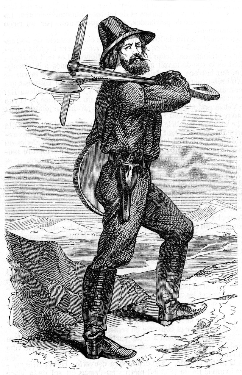 Mineprospektør i de californiske guldmarker, 1853 af Unbekannt