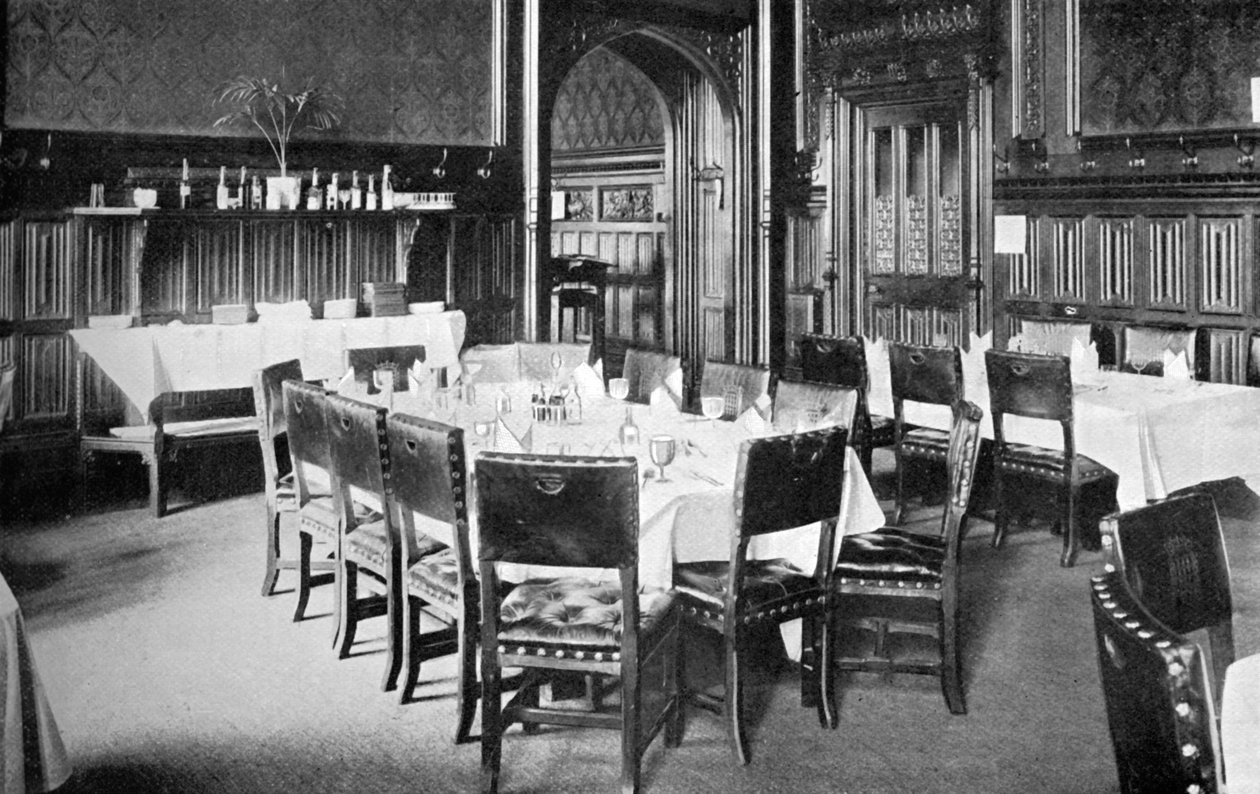 Ministerbord, Underhusets spisestue, Palace of Westminster, London, c1905 af Unbekannt
