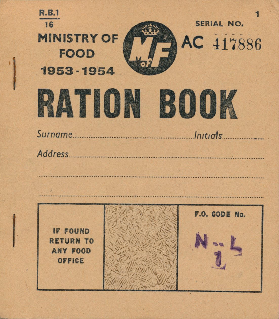 Fødevareministeriets rationeringsbog, 1953-1954 af Unbekannt