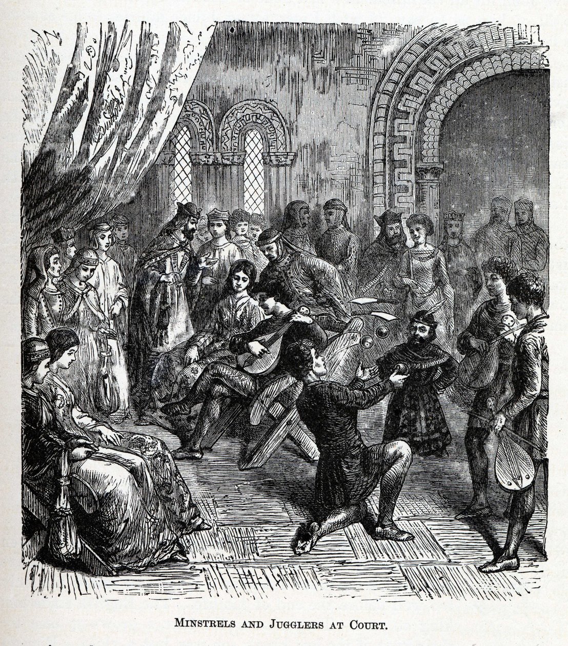 Minstreler og jonglører ved retten, 1882 af Unbekannt