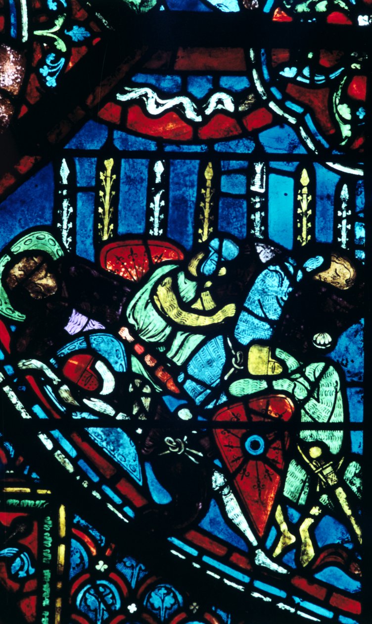 Mirakel af de blomstrende lanser, farvet glas, Chartres Cathedral, Frankrig, c1225 af Unbekannt