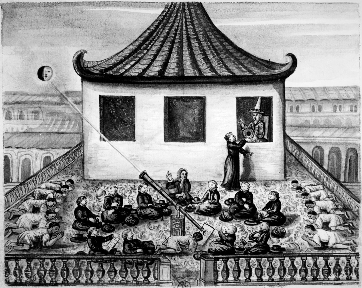 Missionærer, der viser kongen af Siam en solformørkelse af Unbekannt