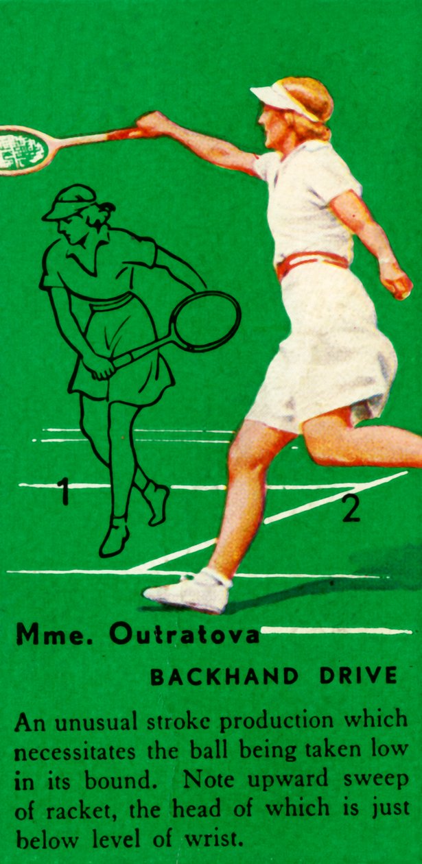 Mme. Outratova - Backhand Drive, c1935. af Unbekannt