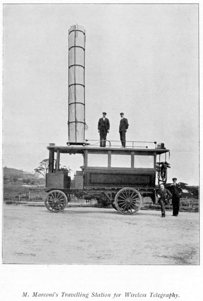 Mobilradiostation brugt af Marconi, 1900 af Unbekannt