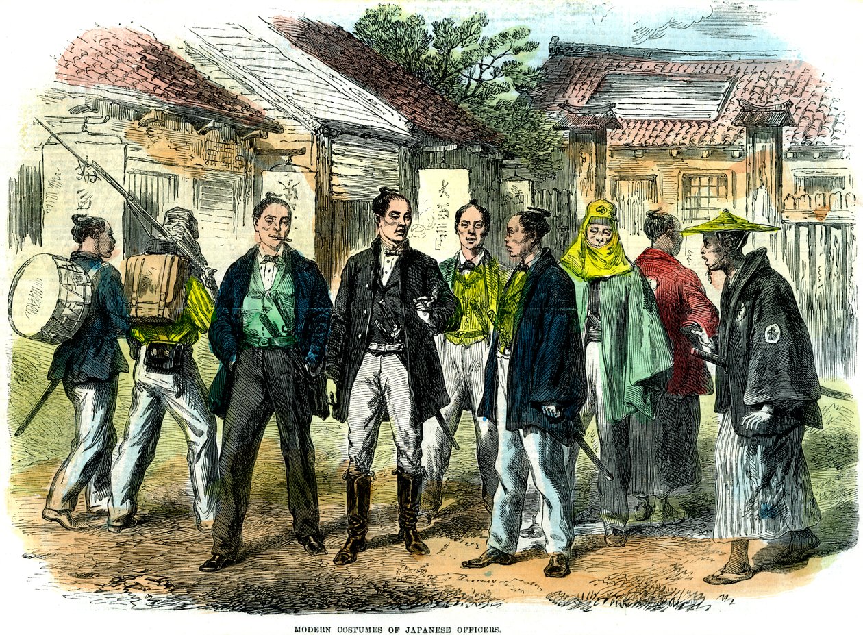 Moderne kostumer af japanske officerer, 1866 af Unbekannt