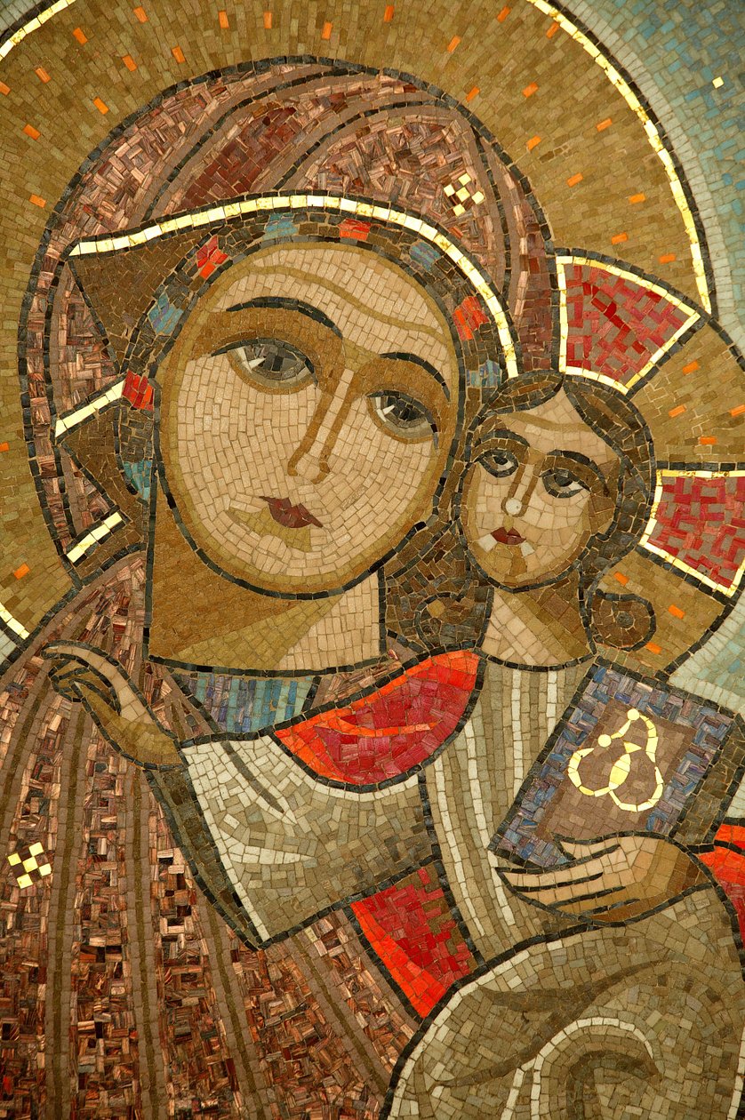 Koptisk kloster af den hellige jomfru og Saint John Kame. Madonna med barn. af Unbekannt