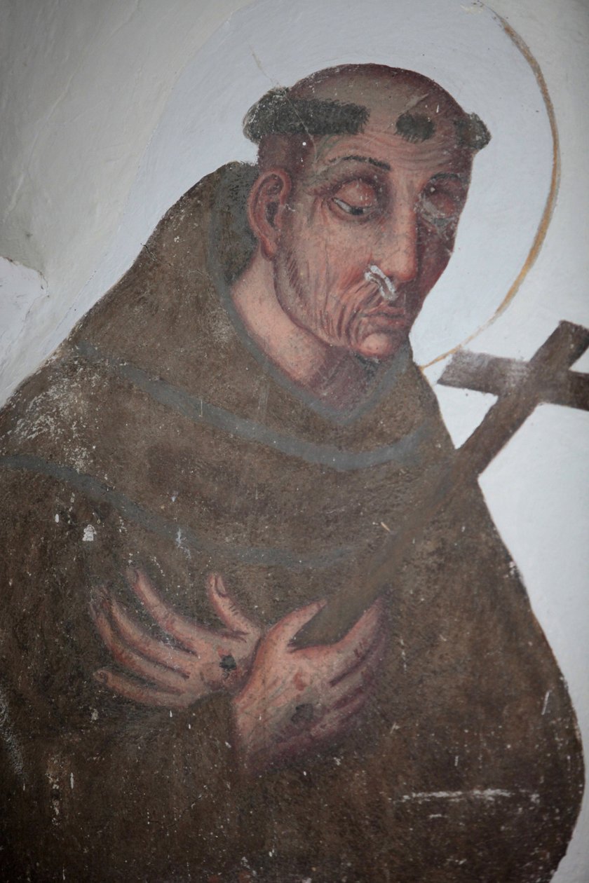 Saorge-klosteret maleri fra 1600-tallet, der forestiller den hellige Frans af Assisi, Saorge, Frankrig af Unbekannt