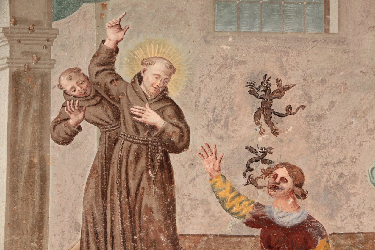 Saorge-klosteret fra det 18. århundrede, der skildrer livet St. Frans af Assisi, Saorge, Frankrig af Unbekannt